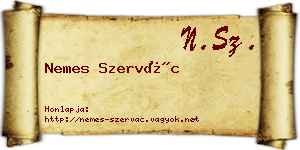 Nemes Szervác névjegykártya
