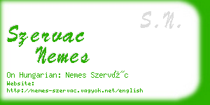 szervac nemes business card